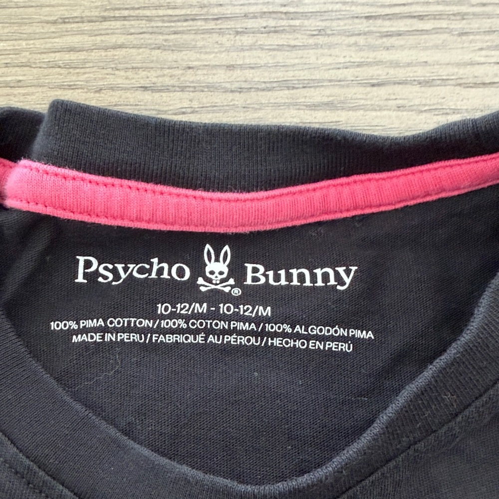 Psycho Bunny Kids (sz M 10/12)  Mentz Graphic Black Tee - Picture 5 of 7